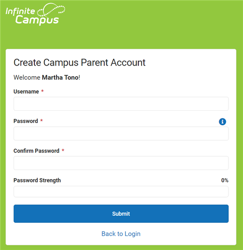 Create Campus Parent Account 